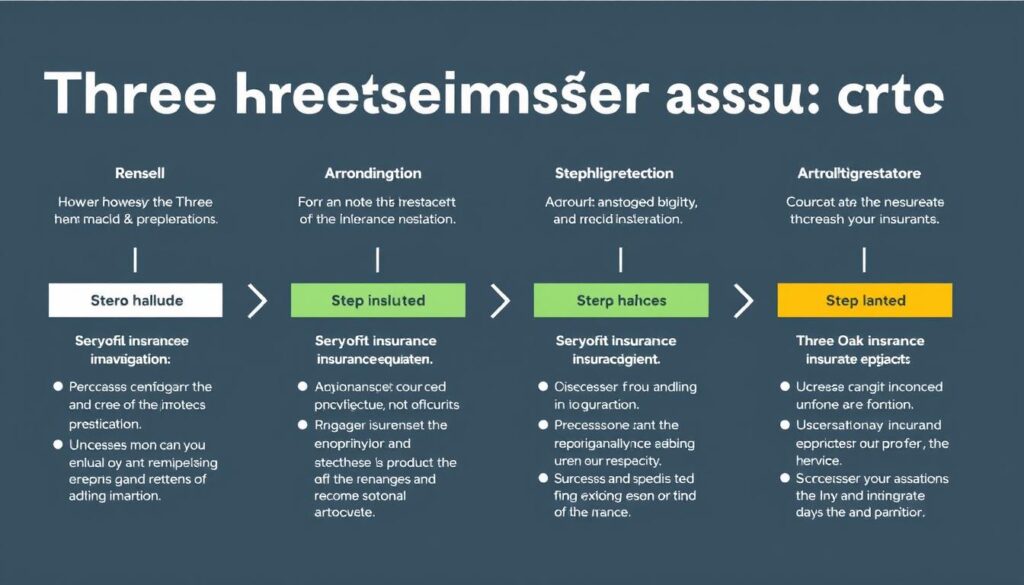 An infographic illustrating the steps involved in the Three Oaks insurance reimbursement process