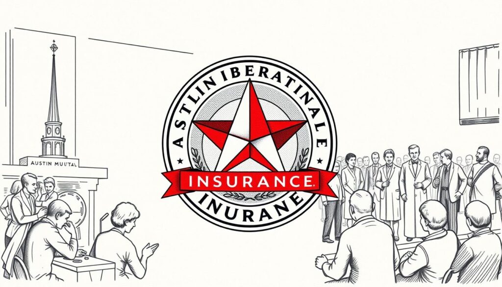 Generate an image of Austin Mutual Insurance's historical logo or a significant event in their history.